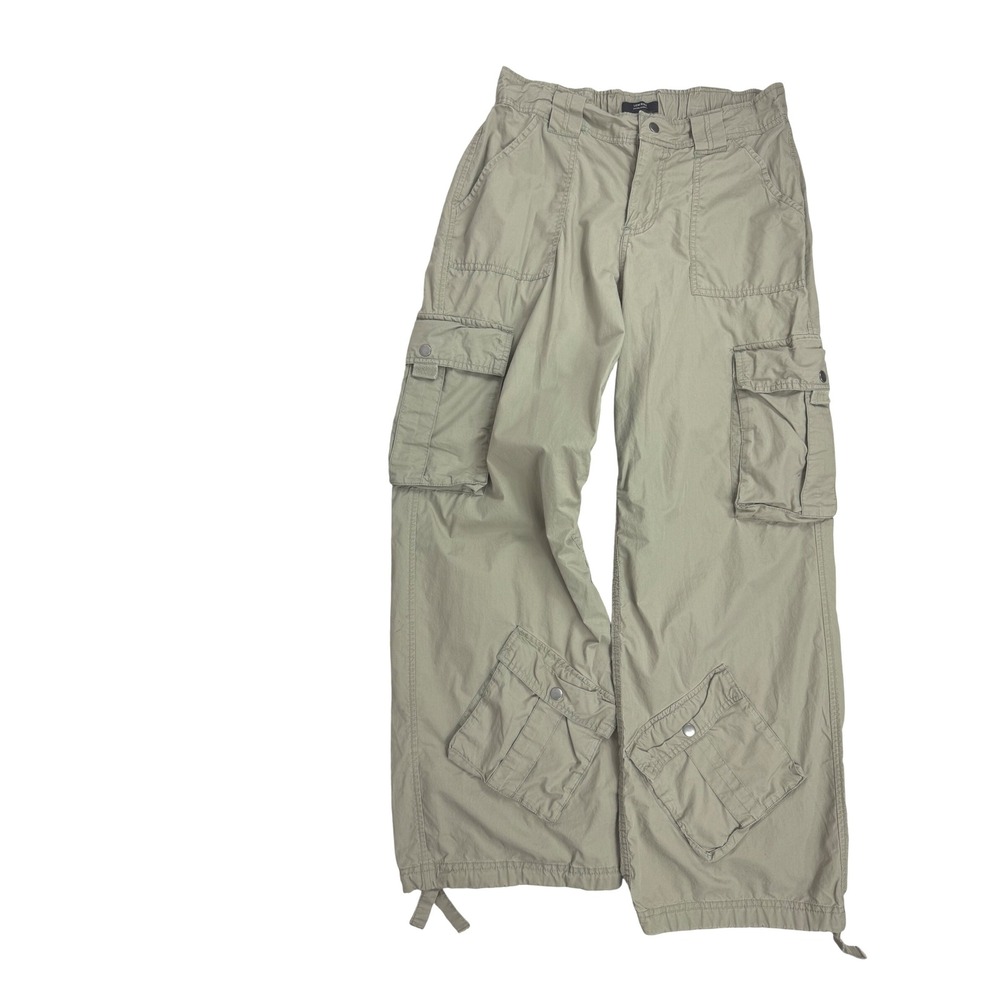 Social Tourist Cargo Pants Womens Low‎ Rise Khaki Casual Drawstring Utility S